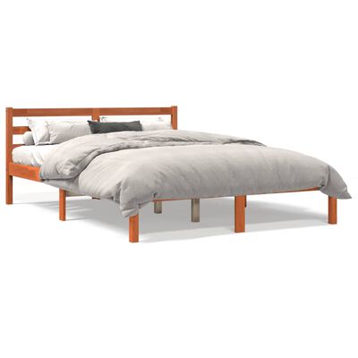vidaXL Cadru de pat, maro ceruit, 140x190 cm, lemn masiv de pin