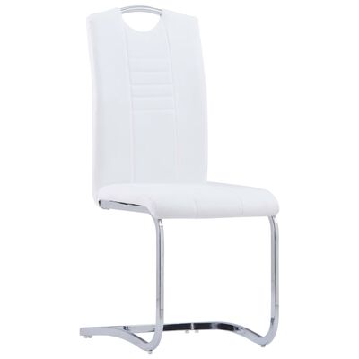 vidaXL Set mobilier de bucătărie, 7 piese, alb, piele ecologică