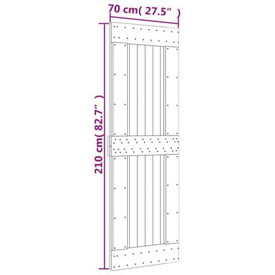 vidaXL Ușă glisantă cu set de feronerie 70x210 cm, lemn masiv de pin