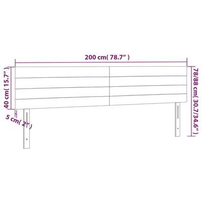 vidaXL Tăblii de pat, 2 buc, gri deschis, 100x5x78/88 cm, textil