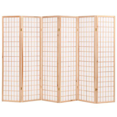 vidaXL Paravan pliabil 6 panouri, stil japonez, 240x170 cm, Natural