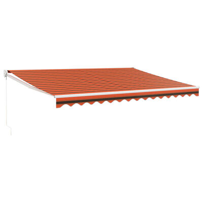 vidaXL Copertină retractabilă portocaliu/maro 4x3 m, textil/aluminiu