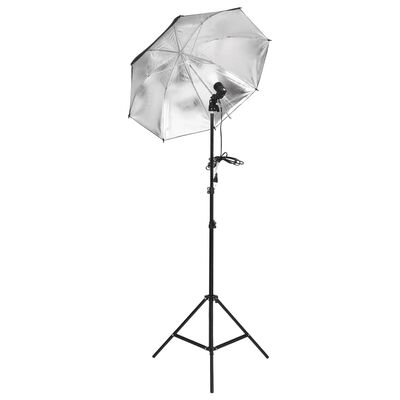 vidaXL Kit studio foto cu set de lumini, fundal și reflector