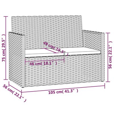 vidaXL Set mobilier de exterior cu perne, 4 piese, gri, poliratan