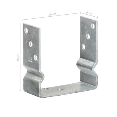 vidaXL Ancore de gard, 2 buc., argintiu, 14x6x15 cm, oțel galvanizat