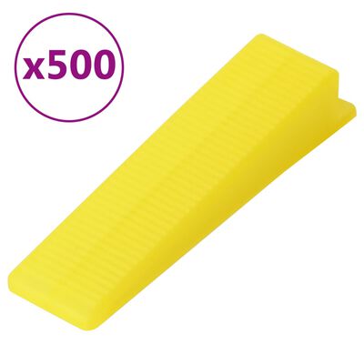 vidaXL Sistem de nivelare a plăcilor, 500 pene, 2500 cleme, 3 mm