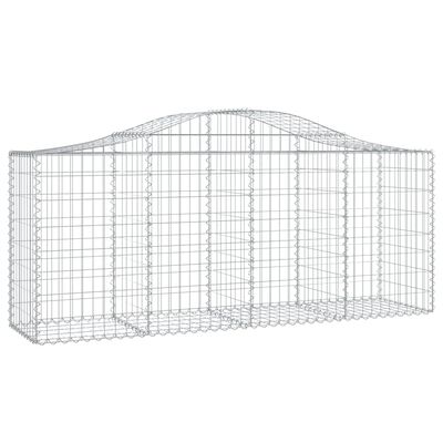 vidaXL Coșuri gabion arcuite 4 buc, 200x50x80/100 cm, fier galvanizat