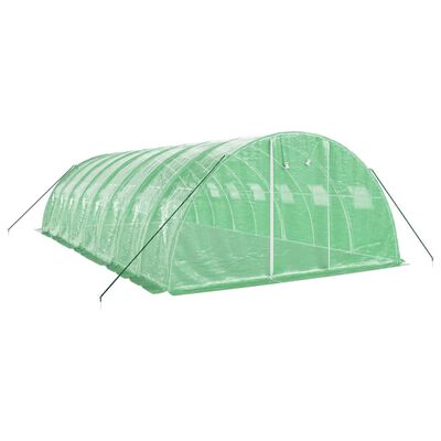 vidaXL Seră cu cadru din oțel, verde, 32 m², 8x4x2 m