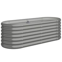 vidaXL Strat înălțat grădină gri 114x40x36cm oțel vopsit electrostatic