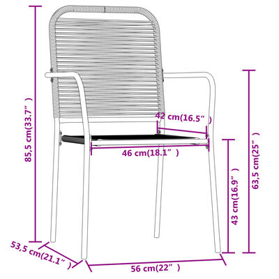 vidaXL Set mobilier de grădină, 9 piese, negru