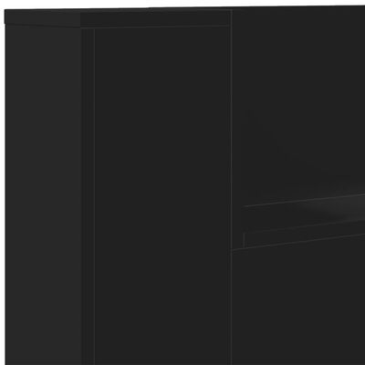 vidaXL Tăblie cu dulap și LED, negru, 160x16,5x103,5 cm