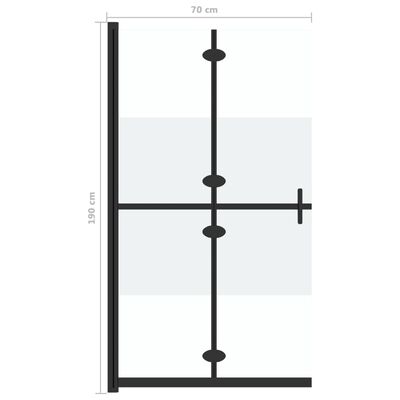 vidaXL Perete duș walk-in pliabil, 70x190 cm, sticlă ESG jumătate mată