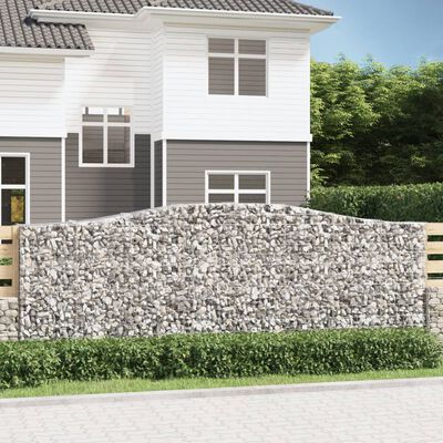 vidaXL Coșuri gabion arcuite 2 buc, 400x50x140/160 cm, fier galvanizat