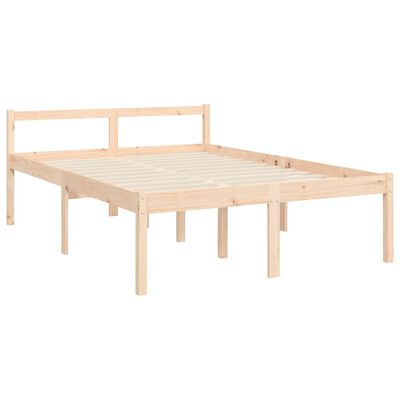 vidaXL Cadru de pat senior cu tăblie dublu, lemn masiv