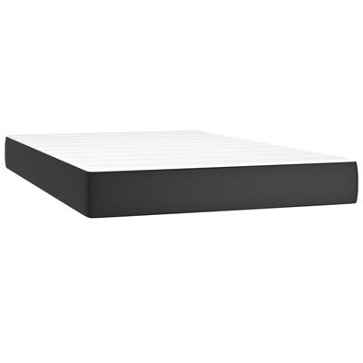 vidaXL Pat box spring cu saltea, negru, 120x200 cm, piele ecologică