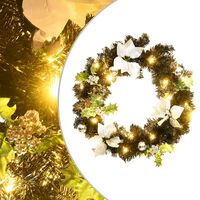 vidaXL Coroniță de Crăciun cu becuri LED, negru, 60 cm, PVC