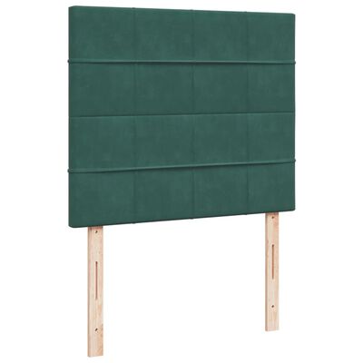 vidaXL Pat box spring cu saltea, verde închis, 120x200 cm, catifea