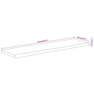 vidaXL Raft perete 60x20x2,5 cm dreptunghiular lemn acacia margine vie