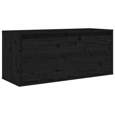 vidaXL Dulap de perete, negru, 80x30x35 cm, lemn masiv de pin