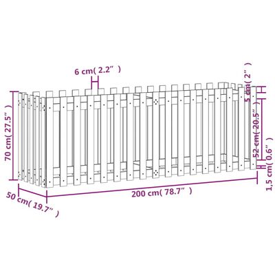 vidaXL Pat înălțat grădină design gard 200x50x70 cm lemn impregnat pin