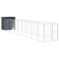 vidaXL Cușcă câine cu țarc antracit 165x1067x181 cm oțel galvanizat