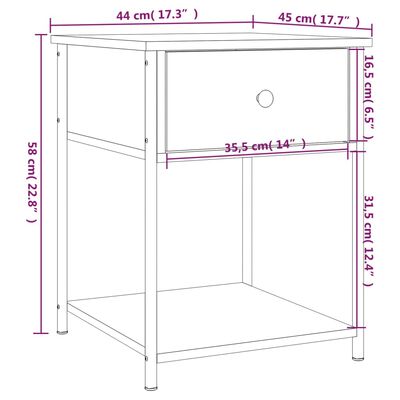 vidaXL Noptiere, 2 buc., stejar maro, 44x45x58 cm, lemn compozit