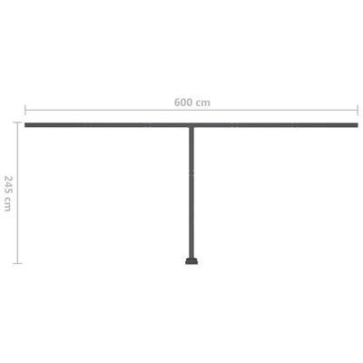 vidaXL Copertină autonomă retractabilă manual, galben&alb, 600x300 cm