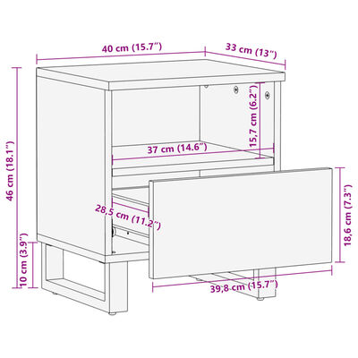 vidaXL Noptiere, 2 buc., 40x34x46 cm, lemn masiv reciclat