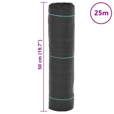 vidaXL Membrană antiburuieni, negru, 0,5x25 m, PP