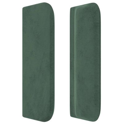 vidaXL Tăblie de pat cu aripioare verde închis 203x16x78/88 cm catifea