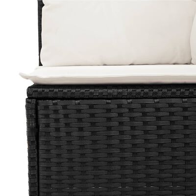 vidaXL Set mobilier de grădină cu perne, 8 piese, negru, poliratan