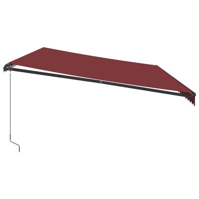 vidaXL Copertina retractabilă manual, vișiniu, 600x300 cm