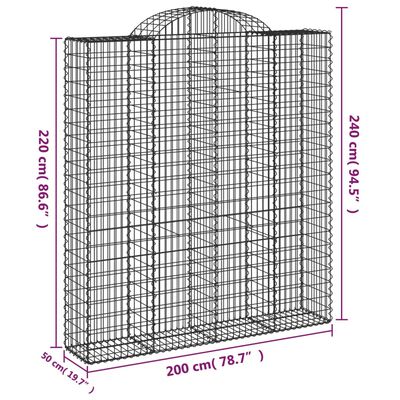 vidaXL Coșuri gabion arcuite, 13 buc 200x50x220/240cm, fier galvanizat