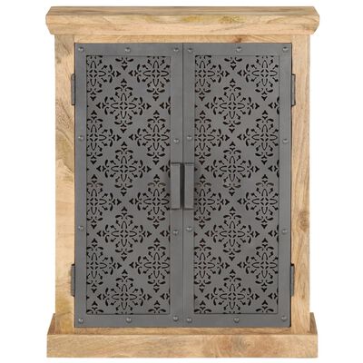 vidaXL Dulap cu uși din oțel, 60 x 35 x 75 cm, lemn masiv de mango