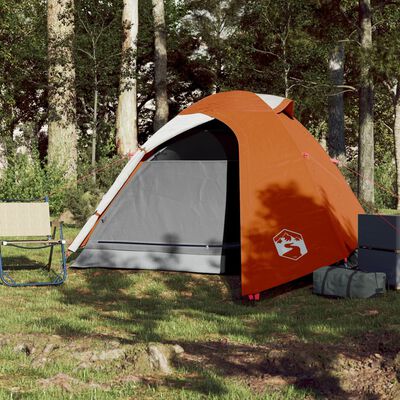 vidaXL Cort de camping cupolă 3 persoane, portocaliu, impermeabil