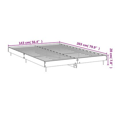 vidaXL Cadru de pat, alb extralucios, 140x200 cm, lemn prelucrat