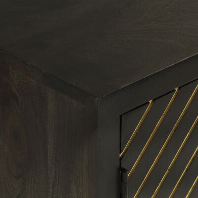 vidaXL Servantă cu 2 uși, negru/auriu, 55x30x75 cm, lemn masiv mango