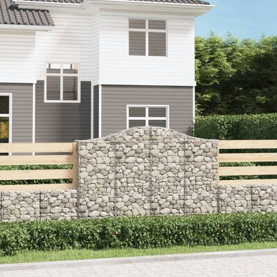 vidaXL Coșuri gabion arcuite 14 buc, 200x30x140/160cm, fier galvanizat