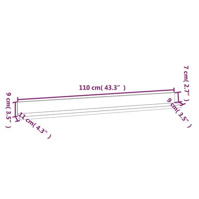 vidaXL Rafturi de perete 2 buc. maro miere 110x11x9 cm lemn masiv pin