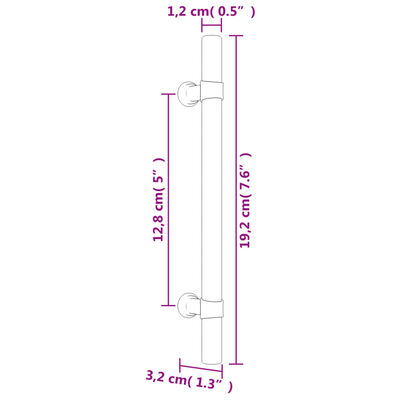 vidaXL Mânere de dulap, 10 buc., bronz, 128 mm, oțel inoxidabil