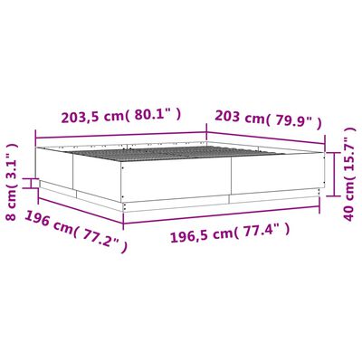 vidaXL Cadru de pat, alb, 200x200 cm, lemn prelucrat