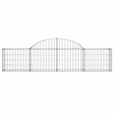 vidaXL Coșuri gabion arcuite 11 buc, 200x30x40/60 cm, fier galvanizat