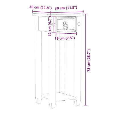 vidaXL Suport pentru plante „Corona”, 30x30x73 cm, lemn masiv de pin