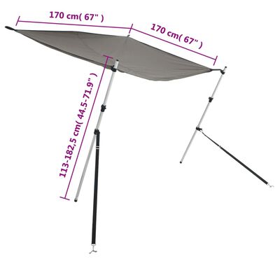 vidaXL Extensie parasolar T-Top, gri antracit, 170x170x(113-182,5) cm