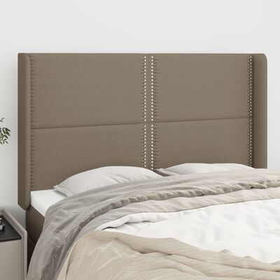 vidaXL Tăblie de pat cu aripioare gri taupe 147x16x118/128 cm textil