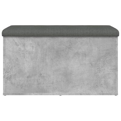 vidaXL Bancă de depozitare, gri beton, 82x42x45 cm, lemn prelucrat