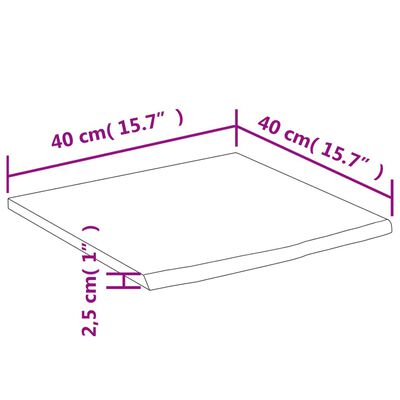 vidaXL Raft perete 40x40x2,5 cm pătrat lemn masiv acacia margine vie