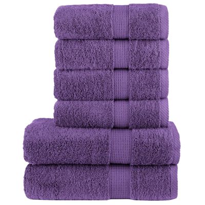 vidaXL Set de prosoape premium SOLUND, 6 piese, violet, 600 g/m²