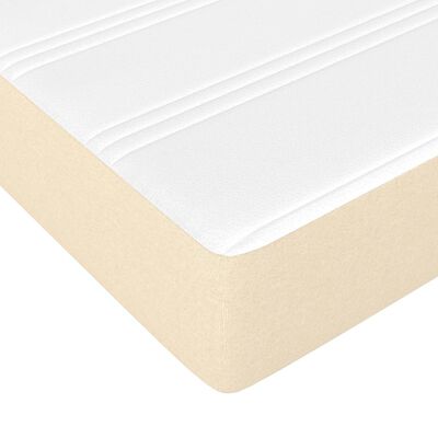 vidaXL Pat box spring cu saltea, crem, 90x190 cm, textil