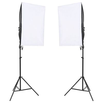 vidaXL Kit studio foto cu set de lumini, ecran de fundal și reflector